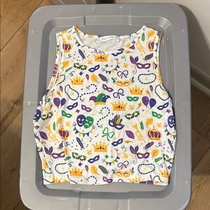 Colorful Mardi Gras Crop Top